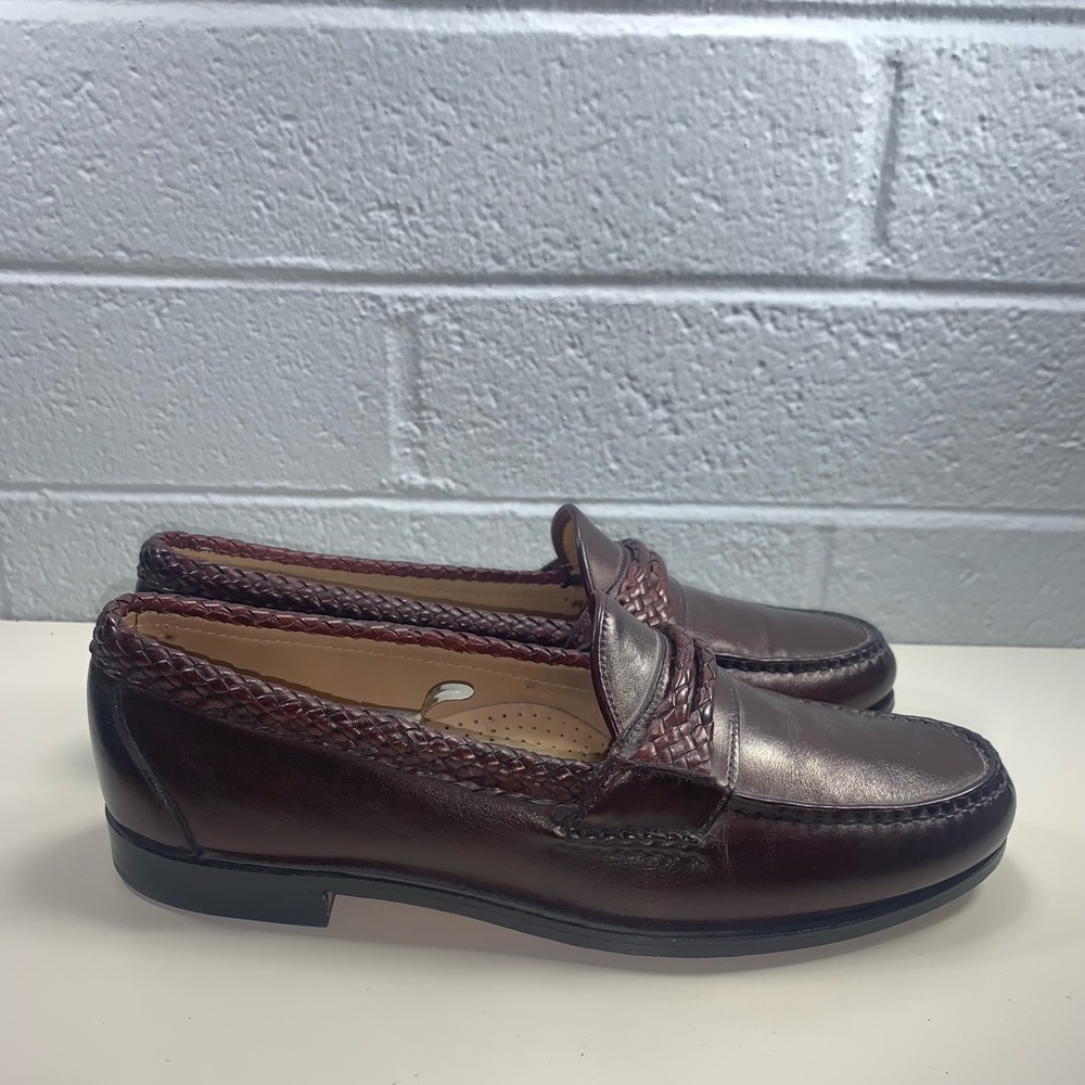 Allen Edmonds Burgundy Red Brown Leather Loafers Mens Size 11 Shoes Made In USA